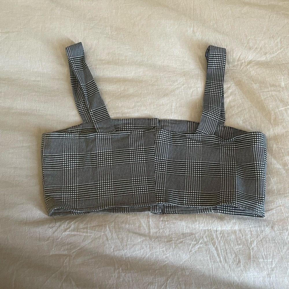 Reformation Checkered Cropped Button Front Tank - image 6